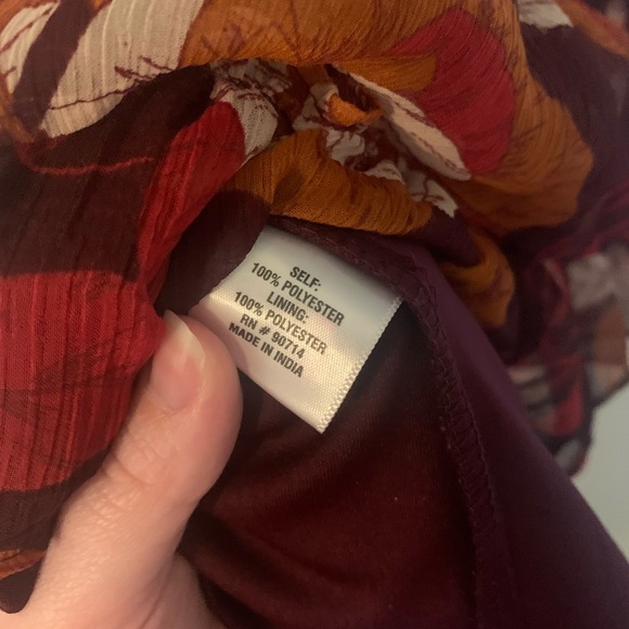 EUC MSK Ruffled Fall Floral Wedding Guest Dress Size XL - Picture 9 of 15